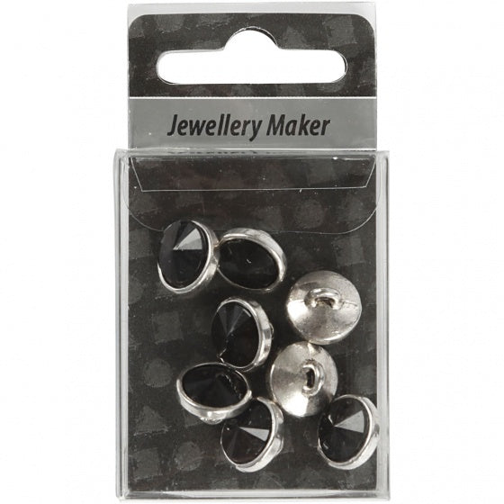 sieradenhanger 12 mm 8 stuks rond zwart