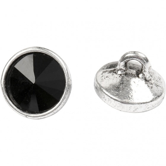 sieradenhanger 12 mm 8 stuks rond zwart