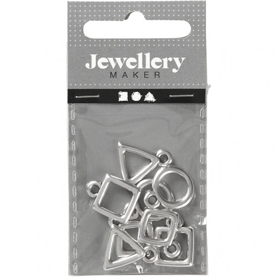 sieradenhangers 12 x 12 mm 8 stuks zilver