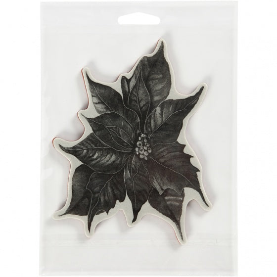 stempel Kerstster rubber 14 x 11 cm bruin per stuk