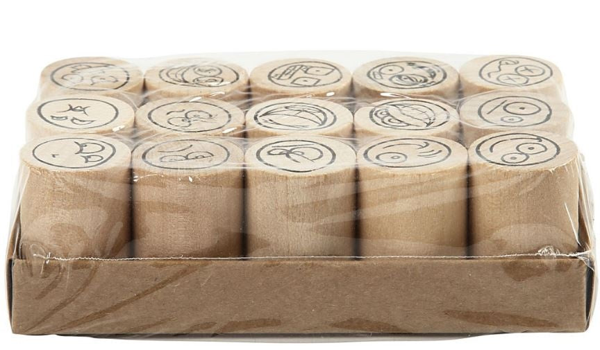 stempels smileys 20 mm 15 stuks