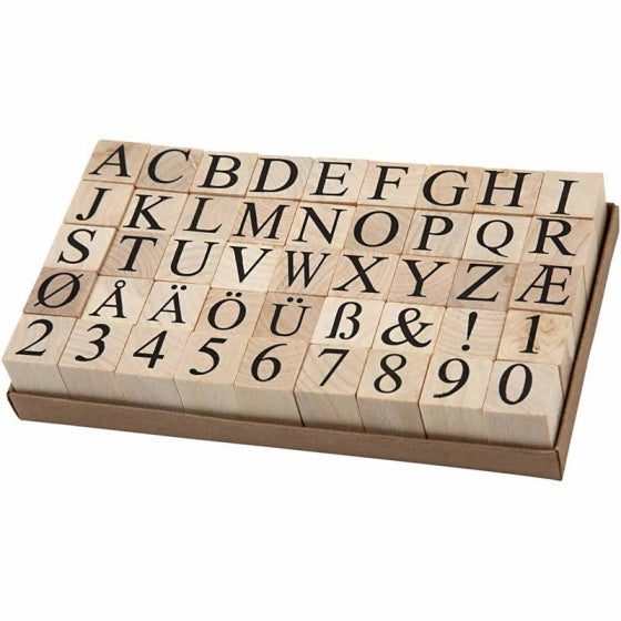 stempelset alfabet 20 x 20 mm 45-delig