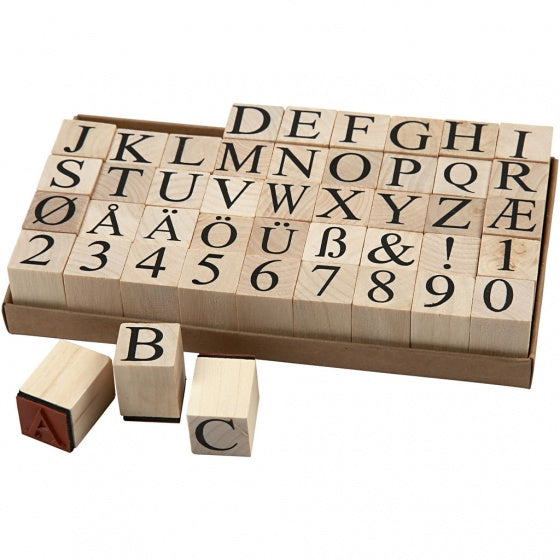 stempelset alfabet 20 x 20 mm 45-delig