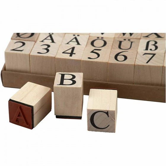 stempelset alfabet 20 x 20 mm 45-delig