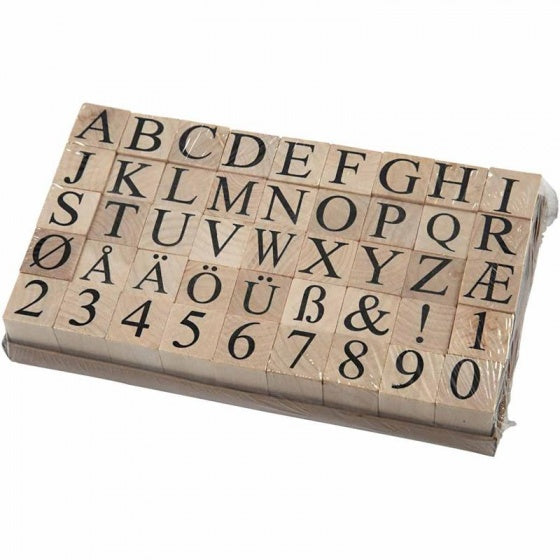 stempelset alfabet 20 x 20 mm 45-delig