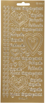 stickers goud Hyvaa Ystävänpäivää patroon