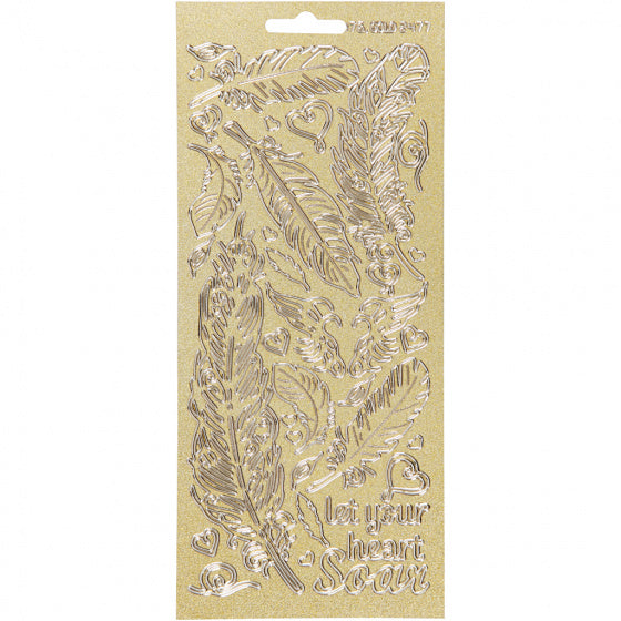 stickers goud veren patroon
