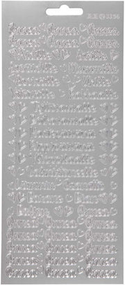 stickers zilver Onnea/aidille patroon