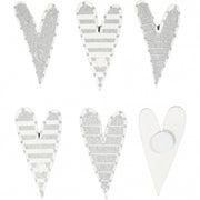 stickers hartjes wit/zilver 25x45 mm 8 stuks