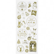 stickers kerst goud 10 x 24 cm 26-delig
