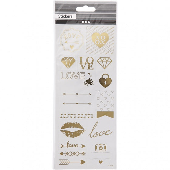 stickers Love goud 10 x 24 cm 14-delig