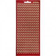 stickers rood met goud glitter harten