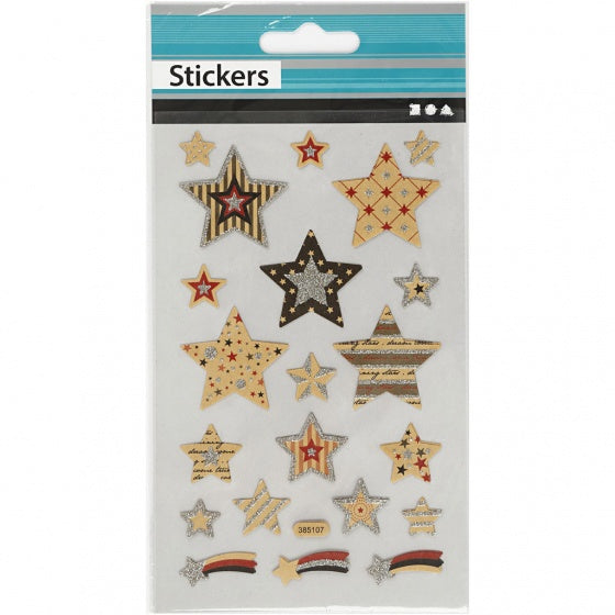 stickervel sterren en "For You" 16 x 10 cm 4-delig