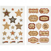 stickervel sterren en "For You" 16 x 10 cm 4-delig