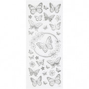 stickers vlinder zilver 10 x 24 cm 28-delig