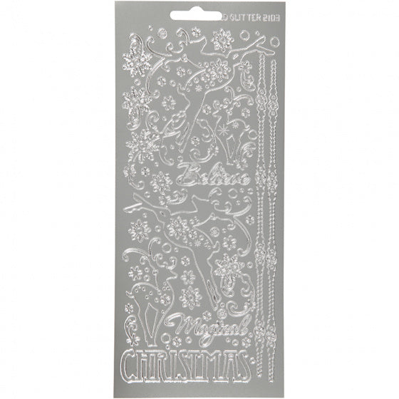 stickers zilver kerstmis rendieren