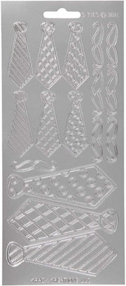 stickers zilver stropdassen patroon