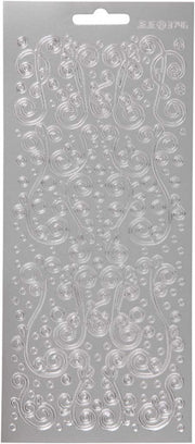 stickers zilver swirl patroon