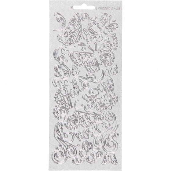 stickers zilver vlinder patroon