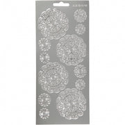 stickervel zilver bloemen