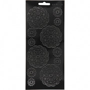 stickervel zwart bloemen