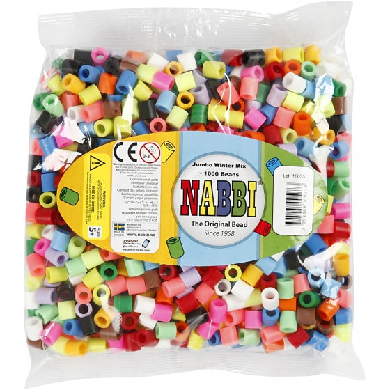 strijkkralen Nabbi 10 mm multicolor 1000 stuks
