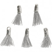 tassels 10 mm 5 stuks grijs