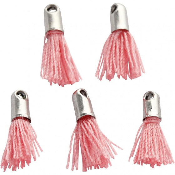 tassels 10 mm 5 stuks roze