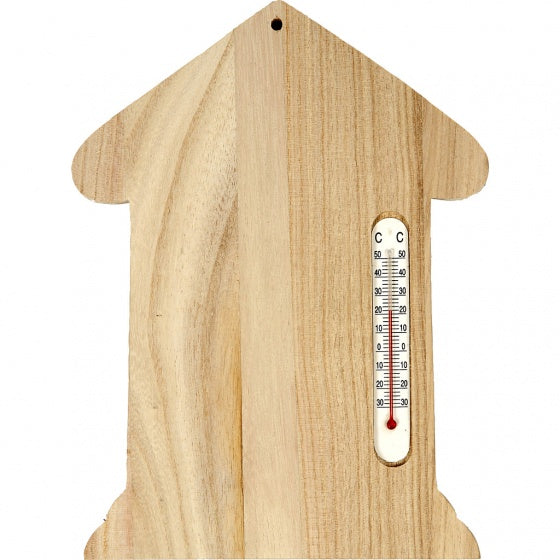thermometer huisje hout unisex 23