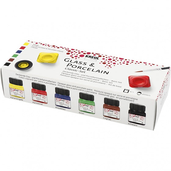 verf 6 stuks 20 ml glas- & porselein multicolor classic