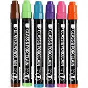 verfstift glas- & porselein 6 stuks extra multicolor