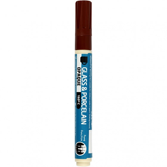 verfstift glas- & porselein bruin