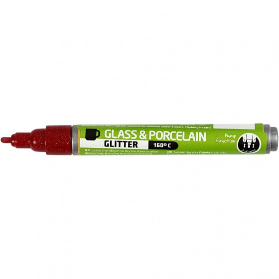 verfstift glas- & porselein glitter bordeaux