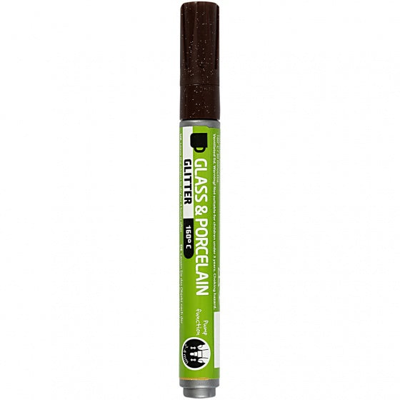 verfstift glas- & porselein glitter bruin