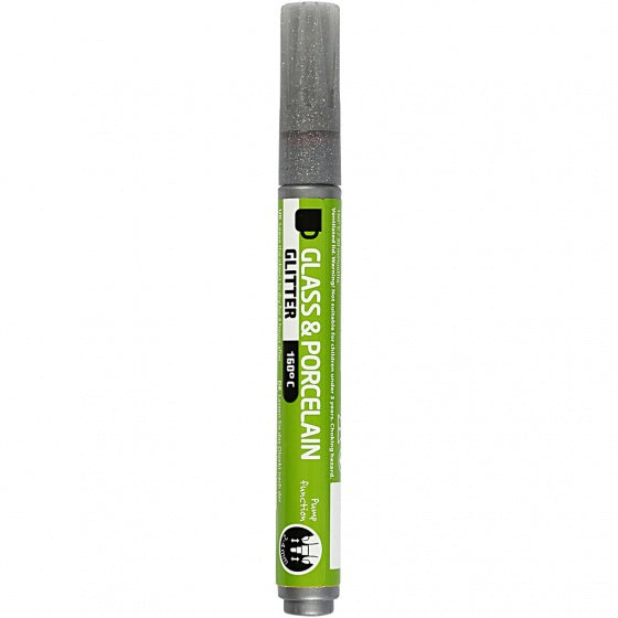verfstift glas- & porselein glitter grijs