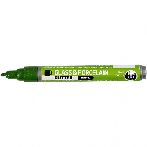 verfstift glas- & porselein glitter lichtgroen