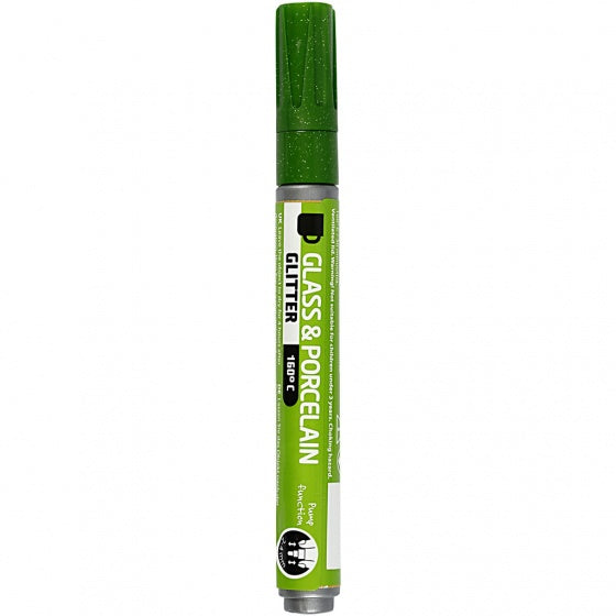 verfstift glas- & porselein glitter lichtgroen