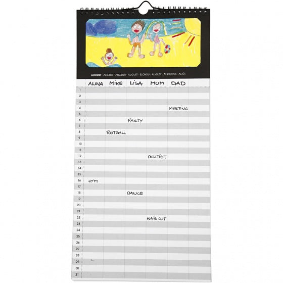 verjaardagskalender blanco 44 x 22 cm
