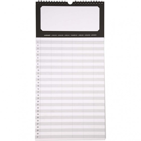 verjaardagskalender blanco 44 x 22 cm