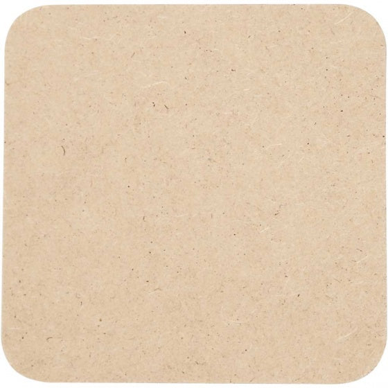 vierkante onderzetters 6 stuks 10 cm blank hout