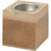 waxinelichthouder MDF 6 x 6 x 6 cm bruin per stuk
