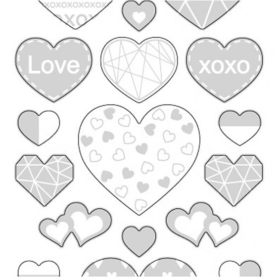 stickers hartjes goud 10 x 24 cm 33-delig