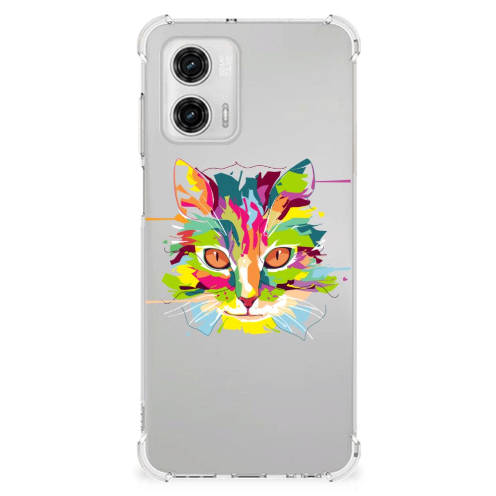 Motorola Moto G73 Stevig | Bumper Hoesje | Cat Color