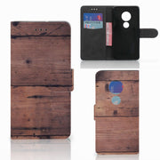 Motorola Moto G7 Play | Book Style Case | Old Wood