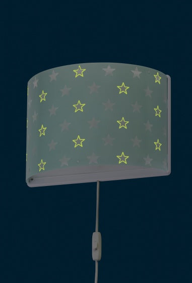 wandlamp Stars glow in the dark 31 cm E27 60W groen