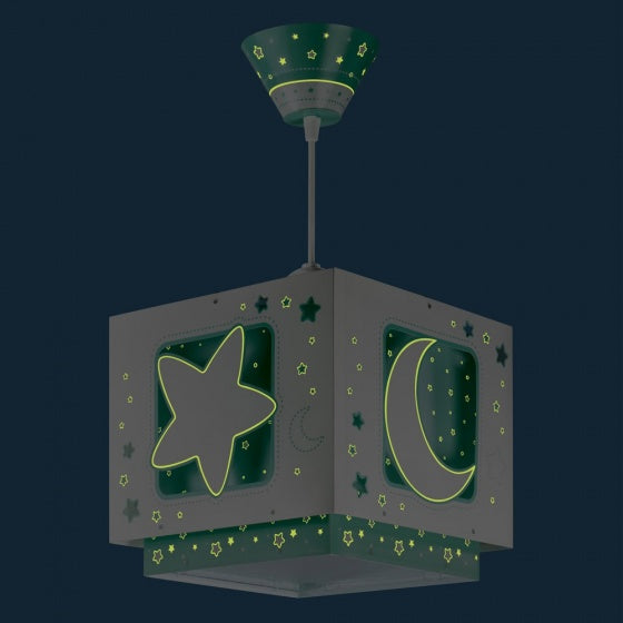 hanglamp Led Moon junior 26 cm E27 60W mintgroen/wit