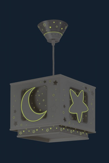 hanglamp Moonlight glow in the dark 24 cm 60W grijs