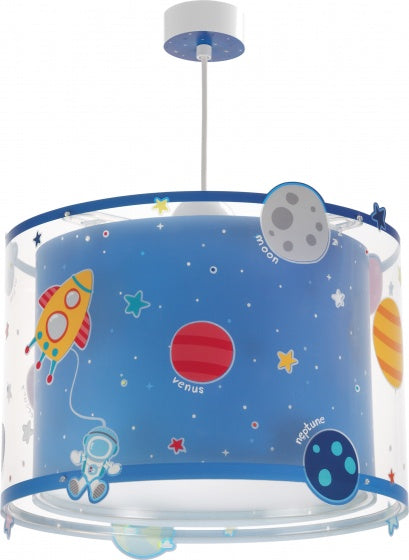 hanglamp Planets glow in the dark 33 cm E27 60W blauw
