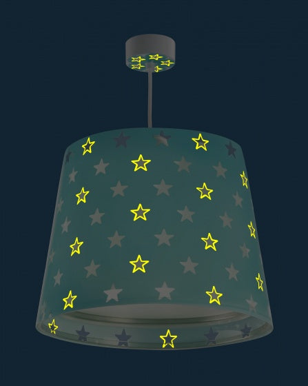 hanglamp Stars glow in the dark 33 cm 60W turquoise