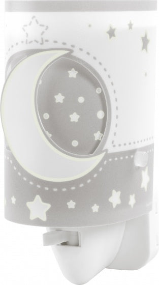 nachtlamp Moonlight glow in the dark 13 cm grijs